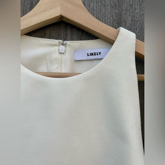 LIKELY Shayna Dress Womens Sz Medium Ivory Ruffle Bodice Overlay Cocktail - Picture 12 of 16